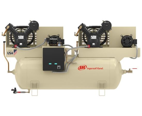 Premium Ingersoll Rand Duplex 7.5 HP Piston Air Compressor, 48 CFM, 120 Gallon Tank, 3-Phase | 2-2475E7.5-P