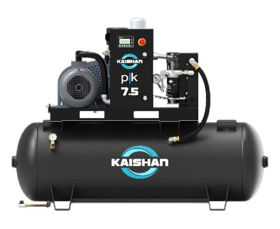 Kaishan 5 HP Rotary Screw Air Compressor, 16 CFM, 230/1/60, 80 Gallon Tank, PK T-005A3F0S8U