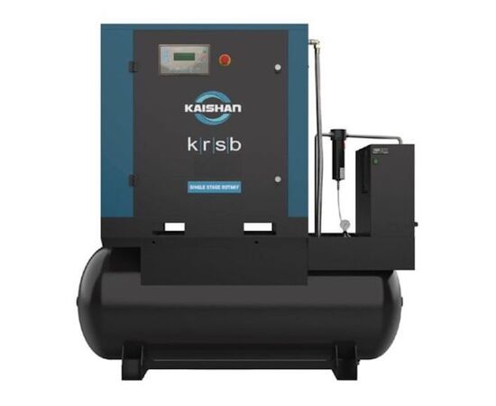 Kaishan KRST-015A2F2D8U, 15 HP Rotary Screw Air Compressor with Air Dryer & Tank, 59 CFM, 125 PSI, 230/3/60