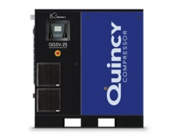 Quincy Compressor QGSV-25, 25 HP Rotary Screw Air Compressor with VFD, 117 CFM