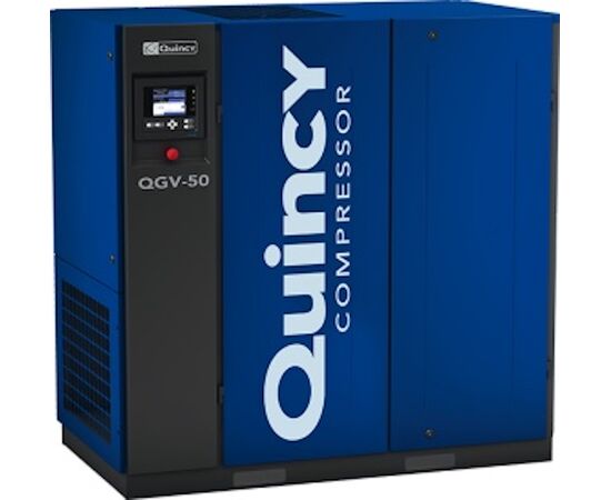 Quincy Compressor QGV-50, 50 HP Rotary Screw Air Compressor with VFD, 259 CFM