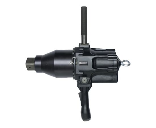 2-1/2" square drive, 10325 ft-lb max torque, 91 PSI operating pressure, double T-handle design.